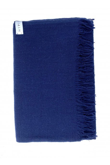 Pashmina in puro cachemire blu